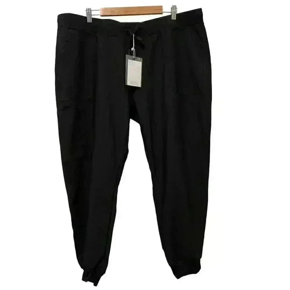 Women's Black Drawstring Waist Jogger Pants with Pockets NWT Size 2XL - Picture 1 of 10
